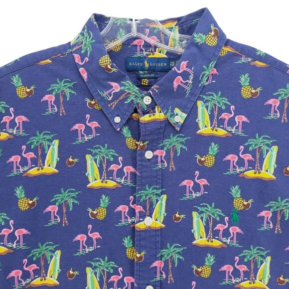 Ralph Lauren Other - RALPH LAUREN Shirt All Over Print Classic Fit Flamingo Island Surf Pineapple XXL